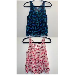 Kirra Soft Sheer Women’s Ruffle Tank Top Set Size XS